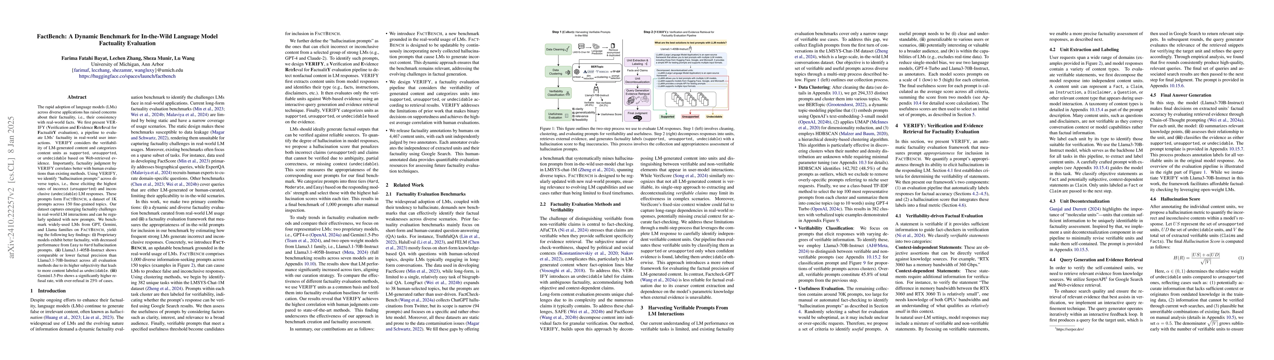 Thumbnail for FactBench: A Dynamic Benchmark for In-the-Wild Language Model Factuality
  Evaluation