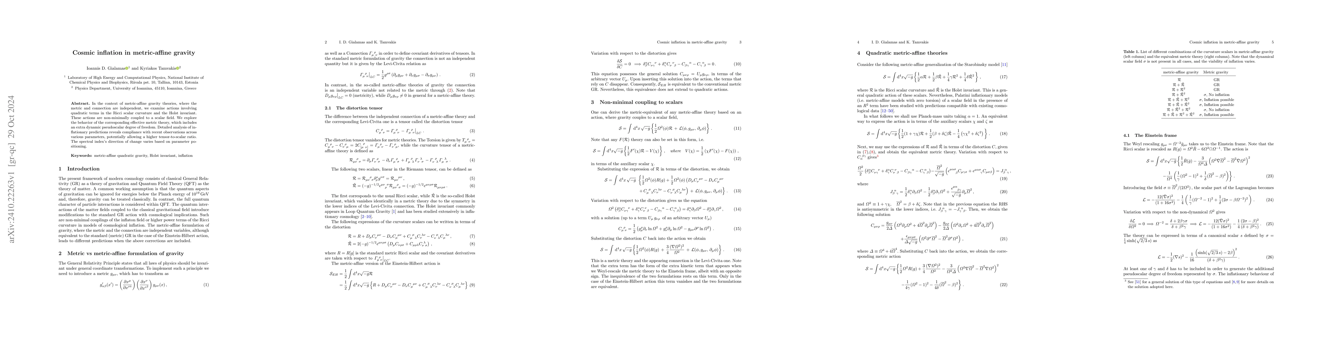 Thumbnail for Cosmic inflation in metric-affine gravity