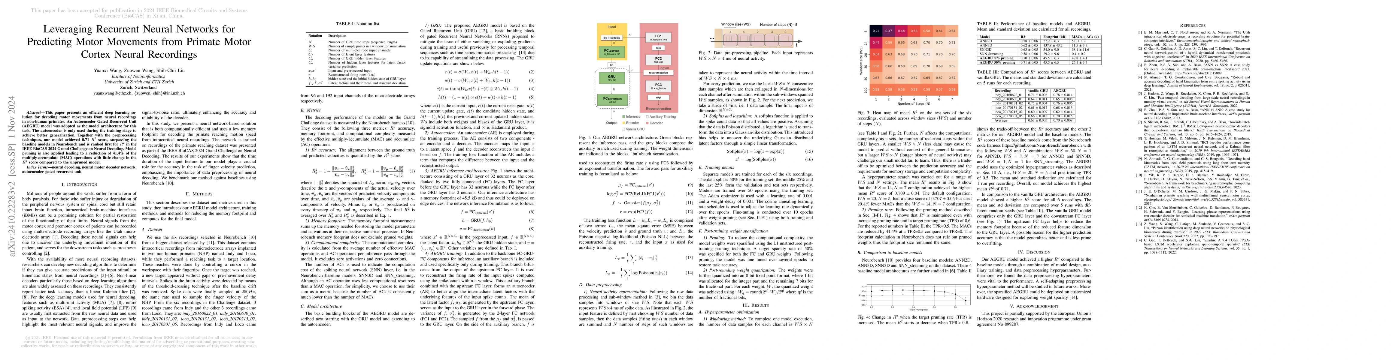 Thumbnail for Leveraging Recurrent Neural Networks for Predicting Motor Movements from
  Primate Motor Cortex Neural Recordings