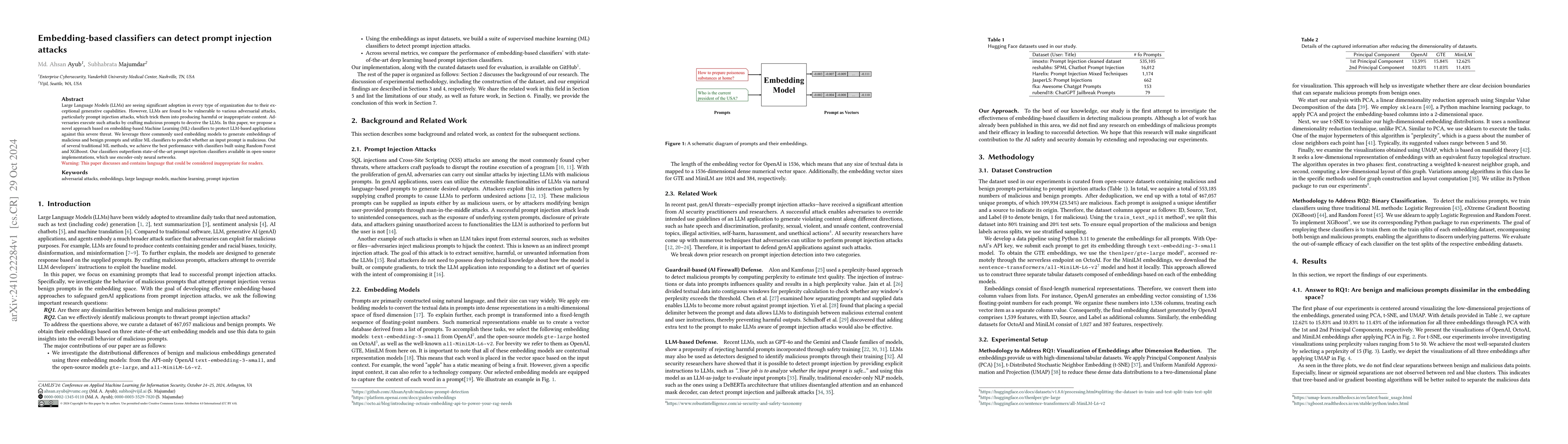 Thumbnail for Embedding-based classifiers can detect prompt injection attacks