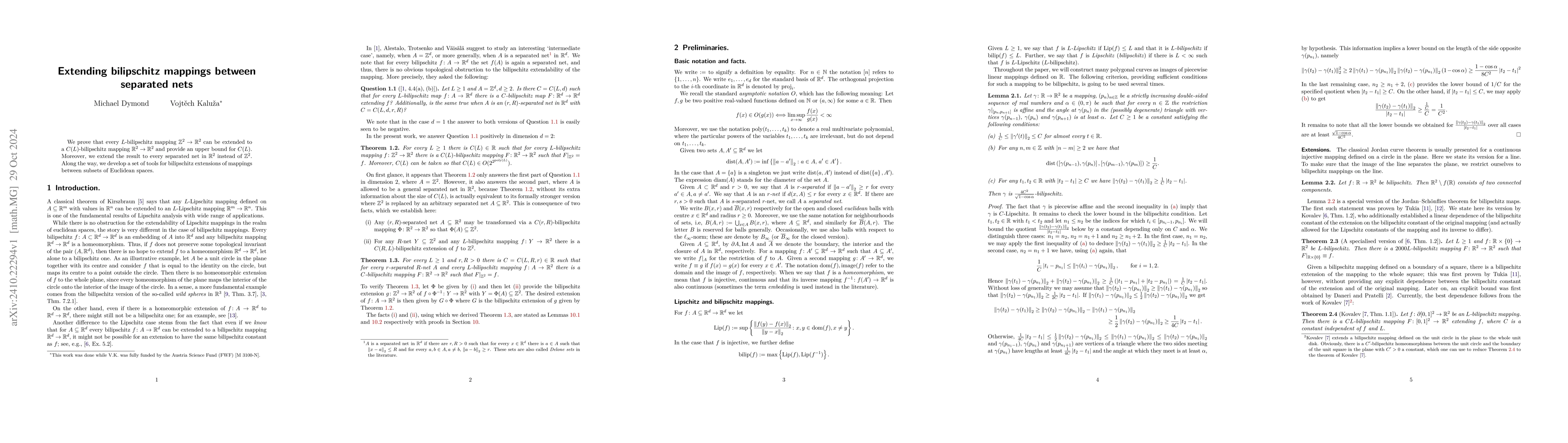 Thumbnail for Extending bilipschitz mappings between separated nets