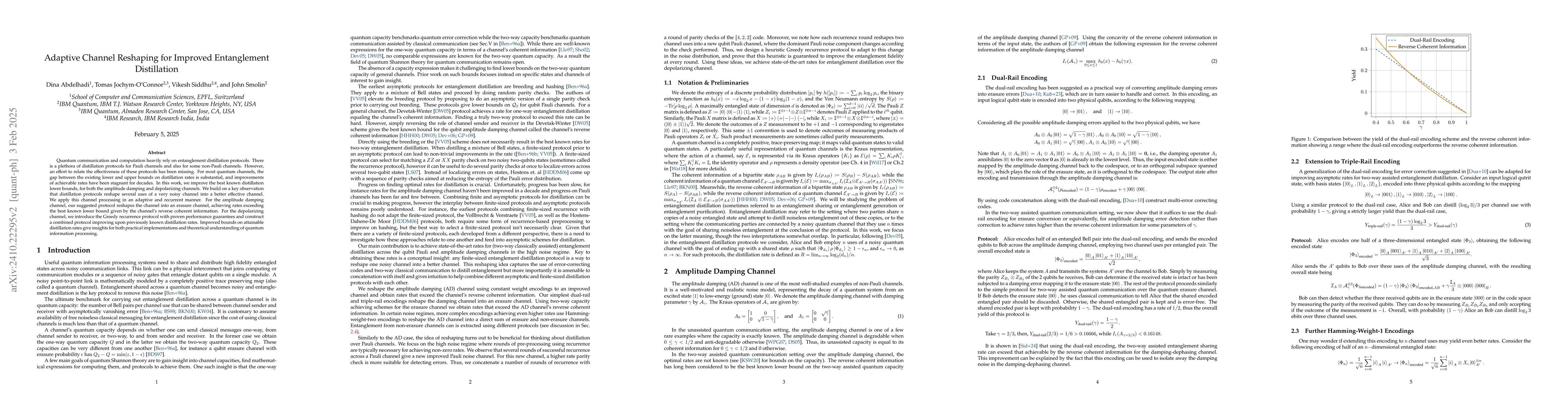 Thumbnail for Adaptive Channel Reshaping for Improved Entanglement Distillation