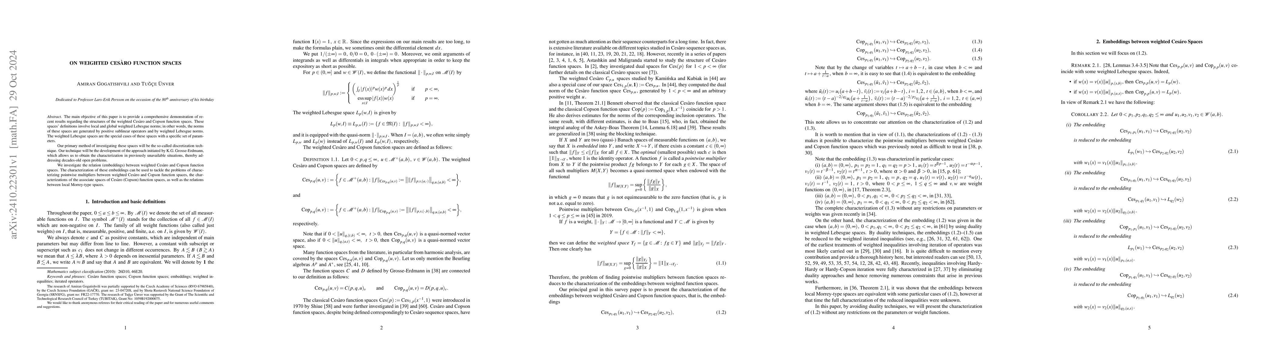 Thumbnail for On weighted Cesàro function spaces