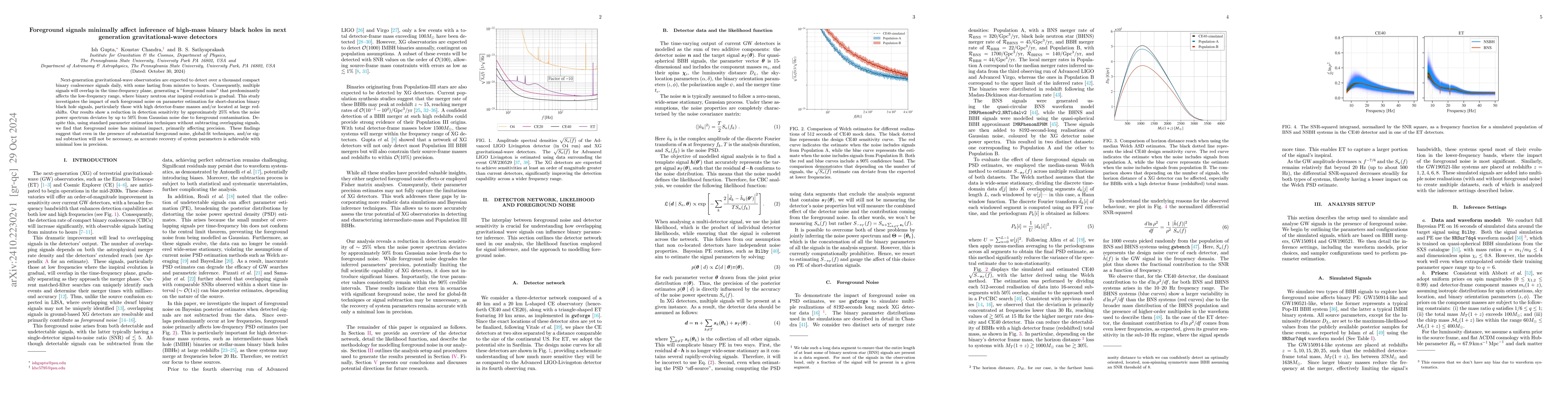 Thumbnail for Foreground signals minimally affect inference of high-mass binary black
  holes in next generation gravitational-wave detectors