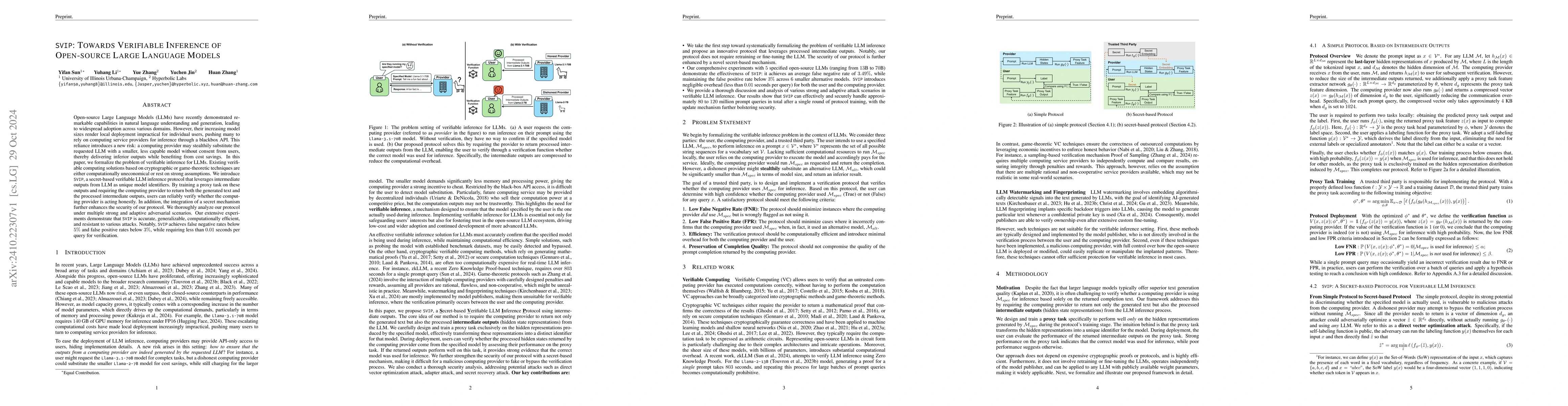 Thumbnail for SVIP: Towards Verifiable Inference of Open-source Large Language Models
