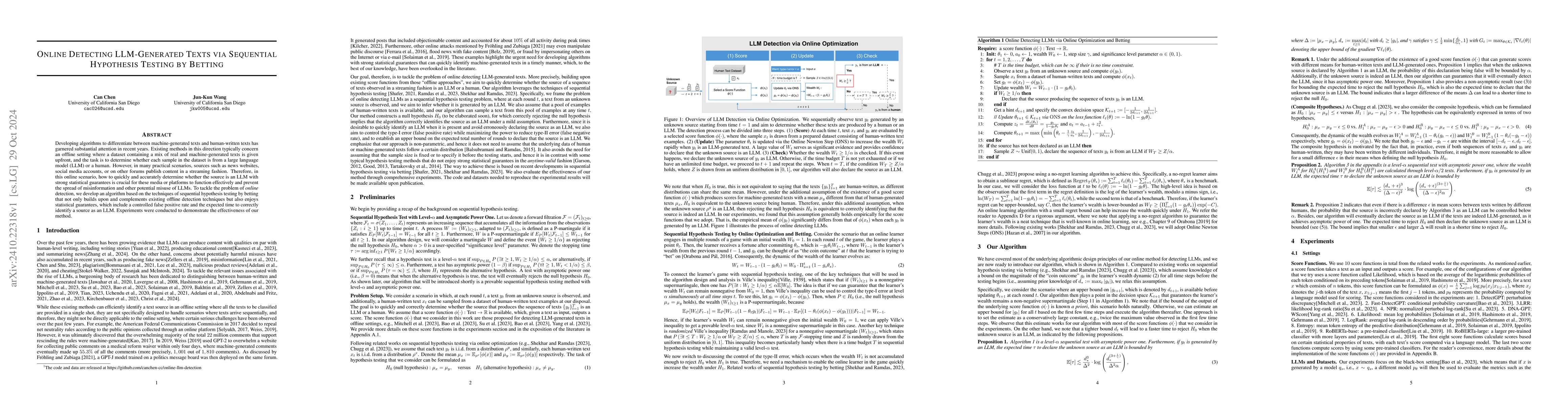 Thumbnail for Online Detecting LLM-Generated Texts via Sequential Hypothesis Testing
  by Betting