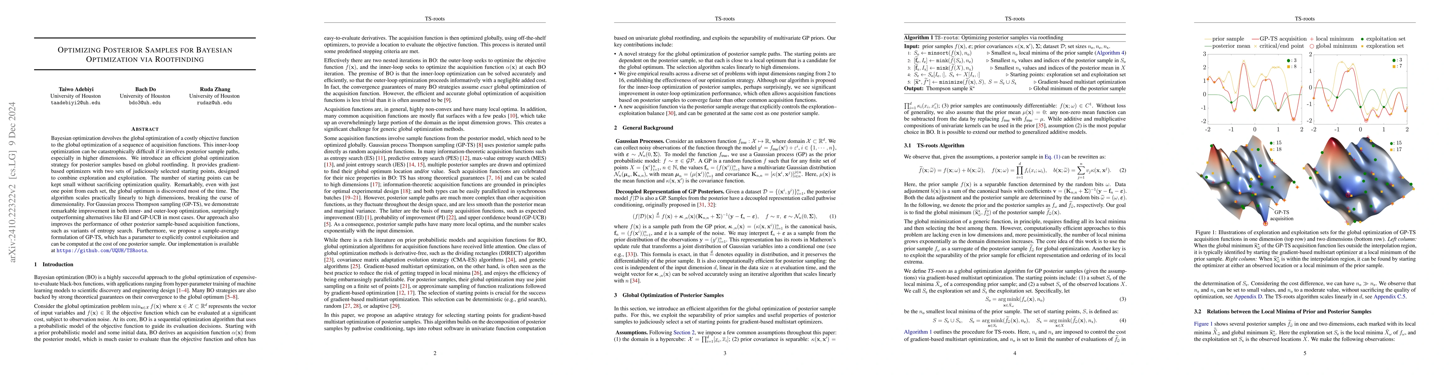 Thumbnail for Optimizing Posterior Samples for Bayesian Optimization via Rootfinding