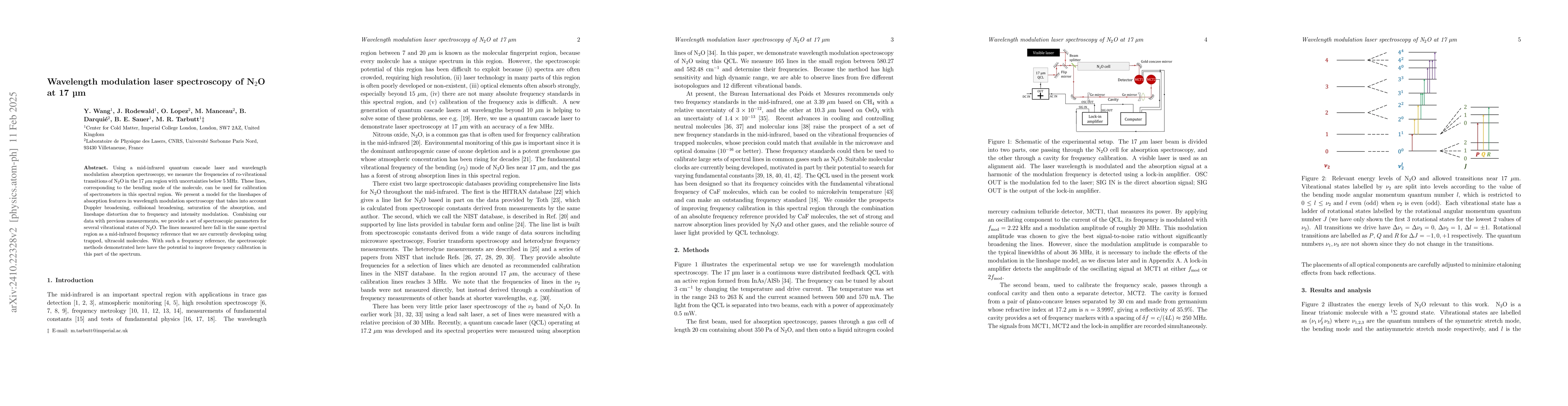 Thumbnail for Wavelength modulation laser spectroscopy of N$_2$O at 17 $μ$m