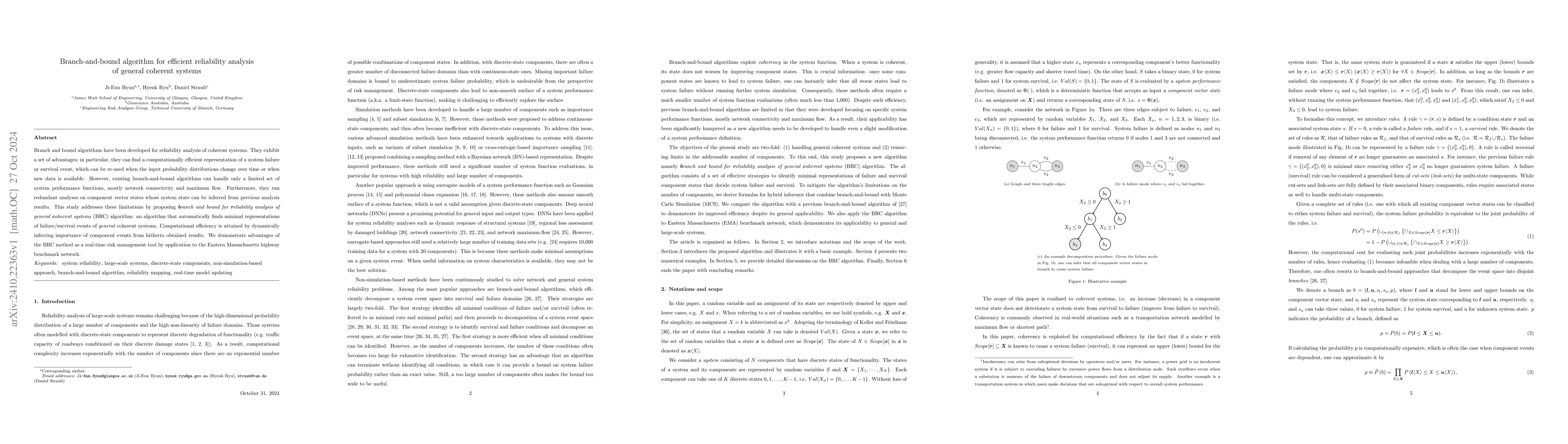 Thumbnail for Branch-and-bound algorithm for efficient reliability analysis of general
  coherent systems