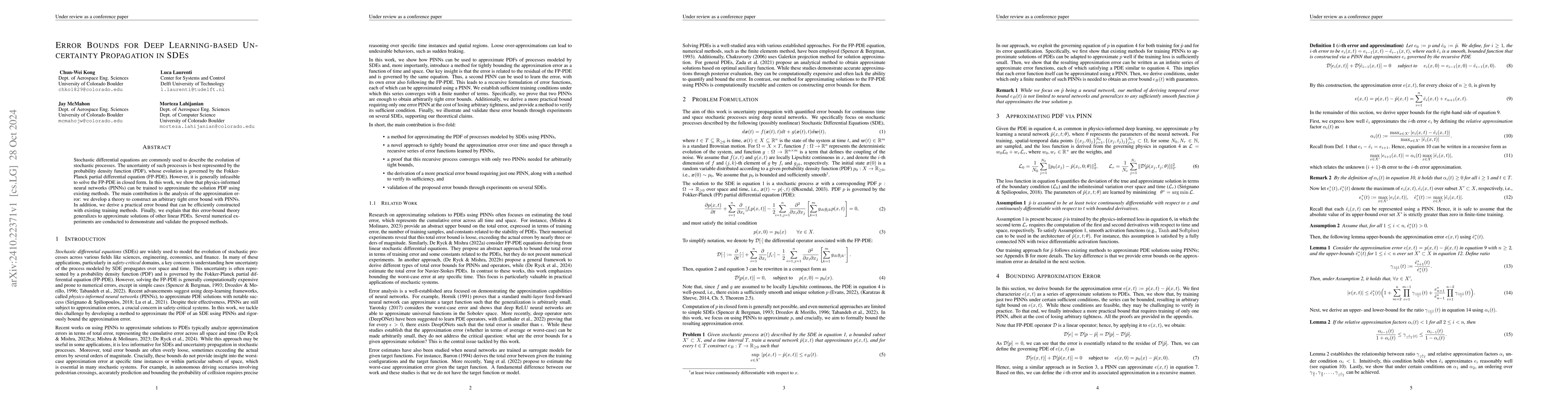 Thumbnail for Error Bounds for Deep Learning-based Uncertainty Propagation in SDEs