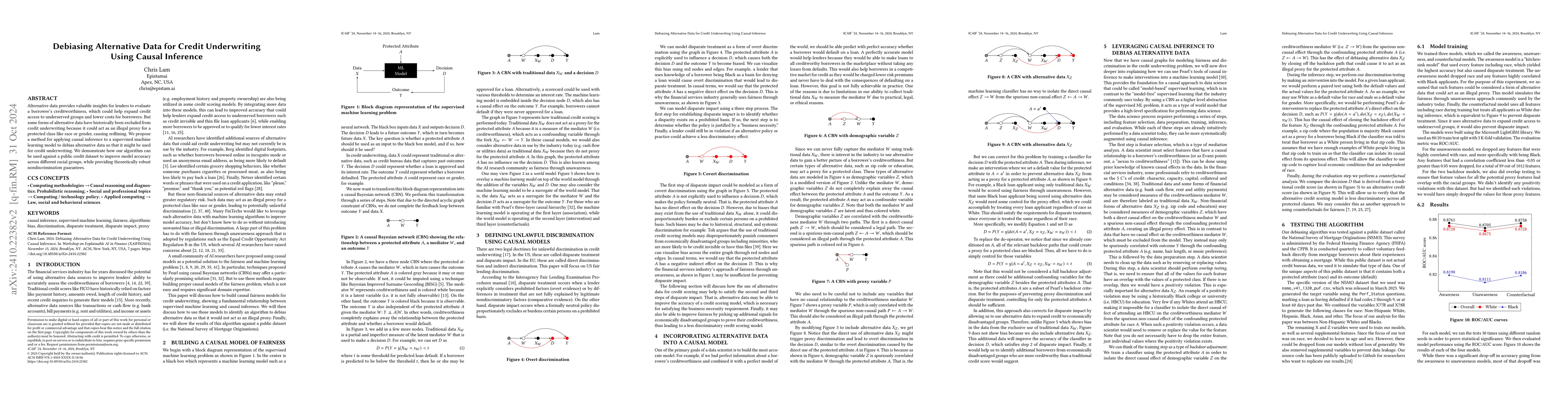 Thumbnail for Debiasing Alternative Data for Credit Underwriting Using Causal
  Inference