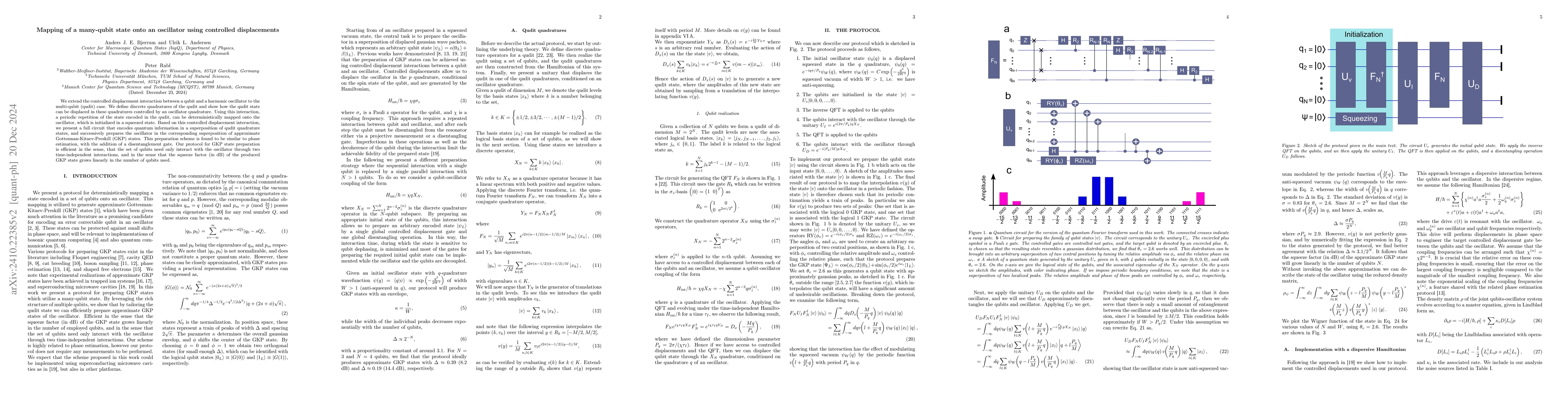 Thumbnail for Mapping of a many-qubit state onto an oscillator using controlled
  displacements