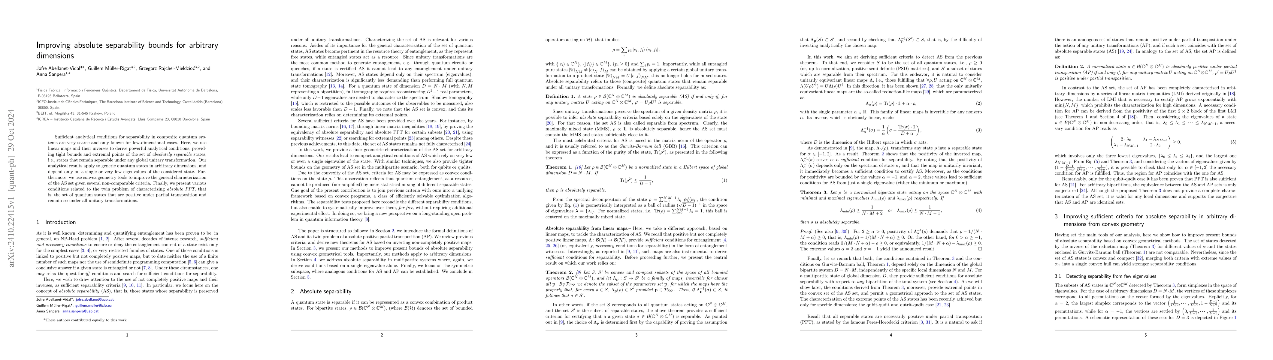 Thumbnail for Improving absolute separability bounds for arbitrary dimensions