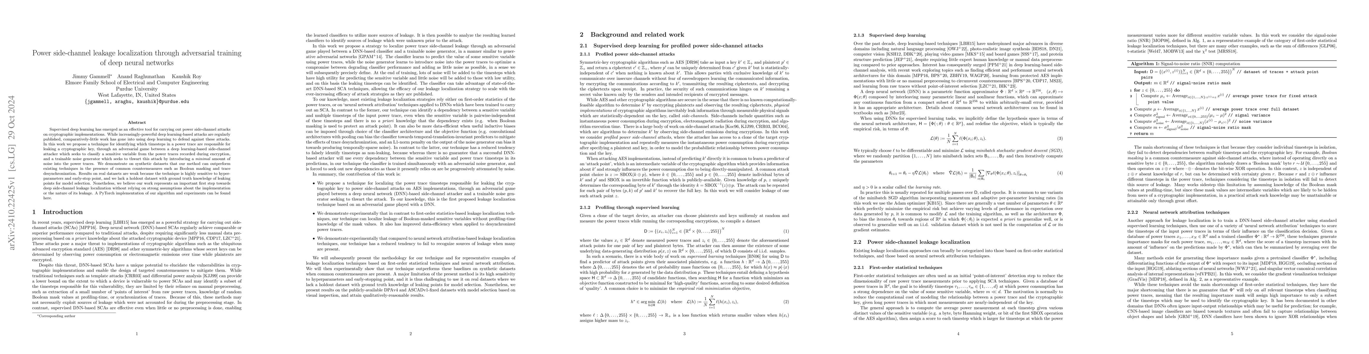 Thumbnail for Power side-channel leakage localization through adversarial training of
  deep neural networks