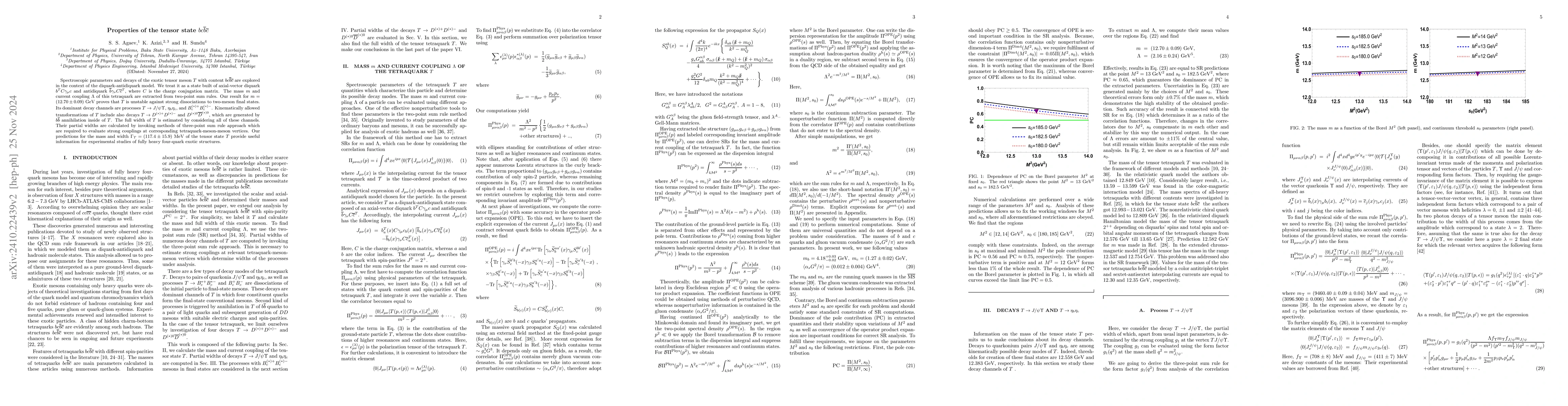Thumbnail for Properties of the tensor state $bc\overline{b}\overline{c}$