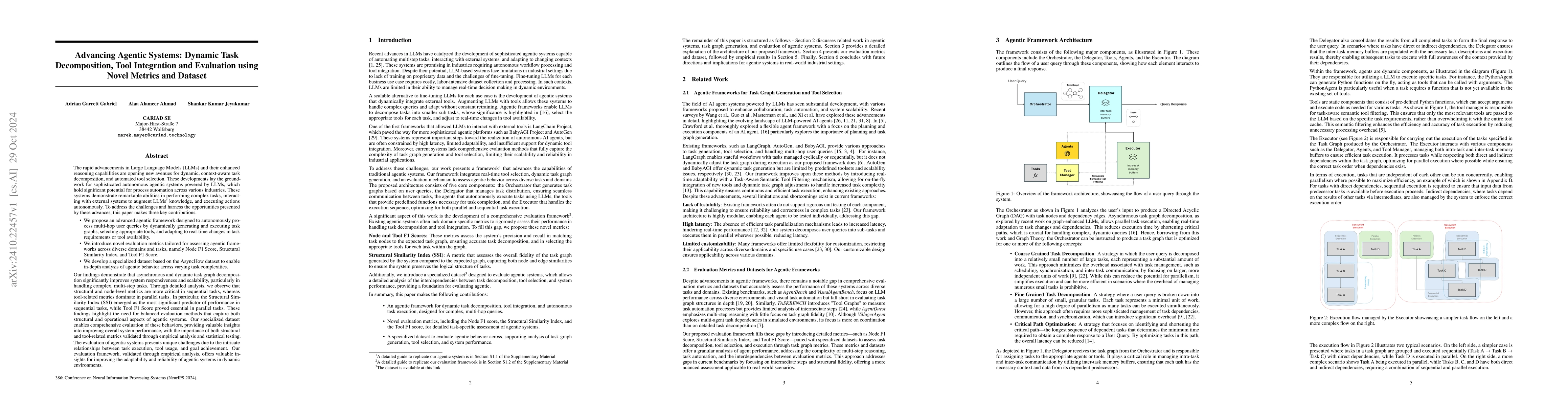 Thumbnail for Advancing Agentic Systems: Dynamic Task Decomposition, Tool Integration
  and Evaluation using Novel Metrics and Dataset