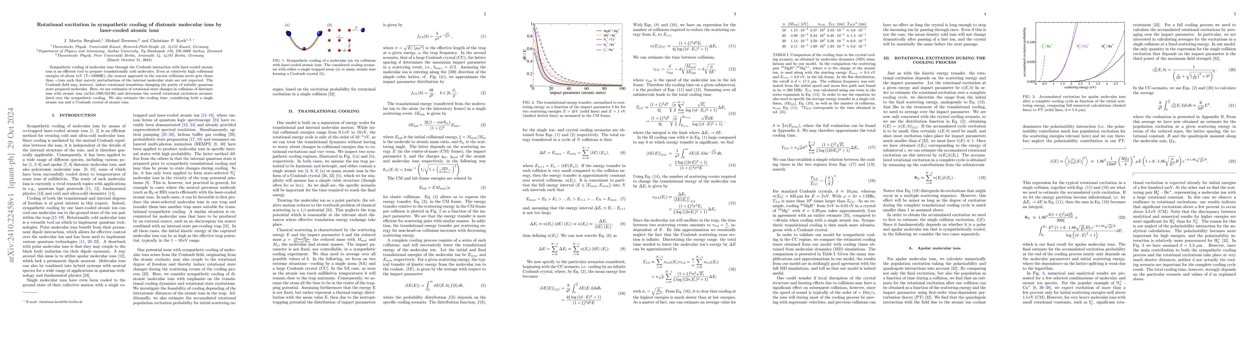 Thumbnail for Rotational excitation in sympathetic cooling of diatomic molecular ions
  by laser-cooled atomic ions