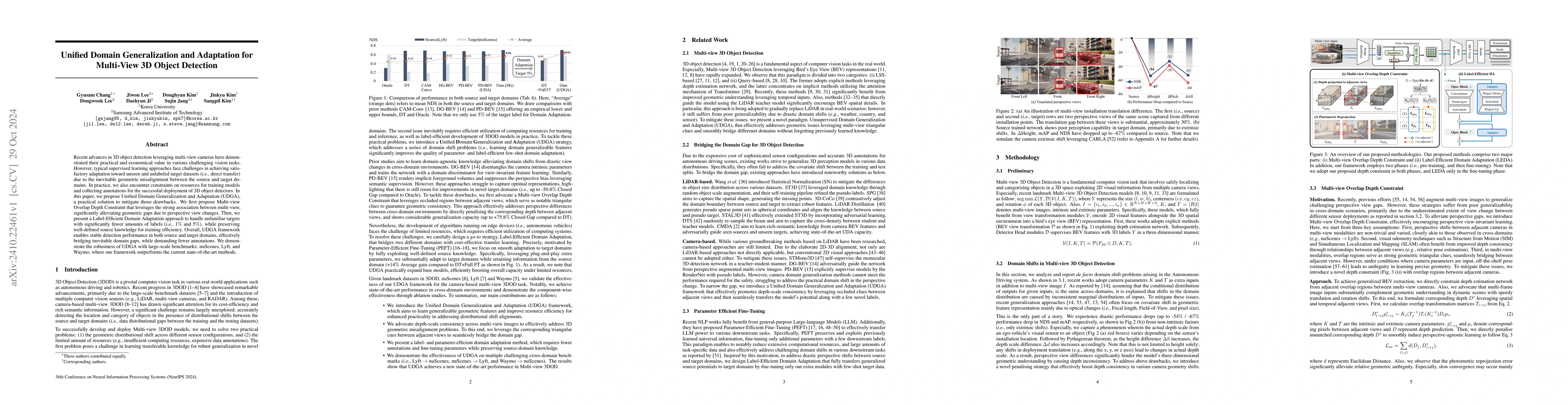 Thumbnail for Unified Domain Generalization and Adaptation for Multi-View 3D Object
  Detection
