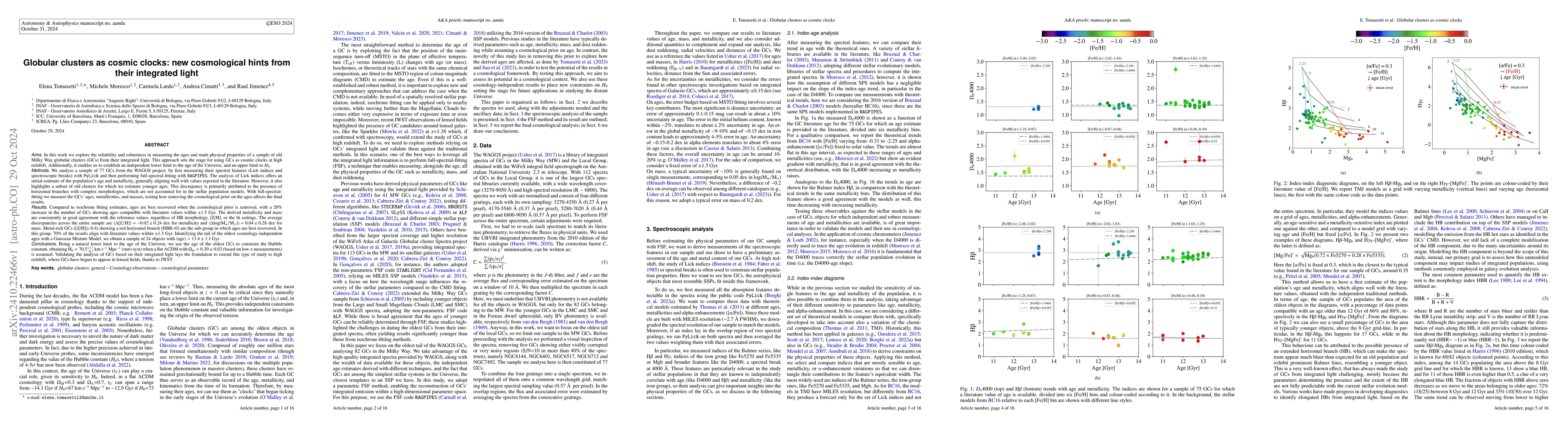 Thumbnail for Globular clusters as cosmic clocks: new cosmological hints from their
  integrated light