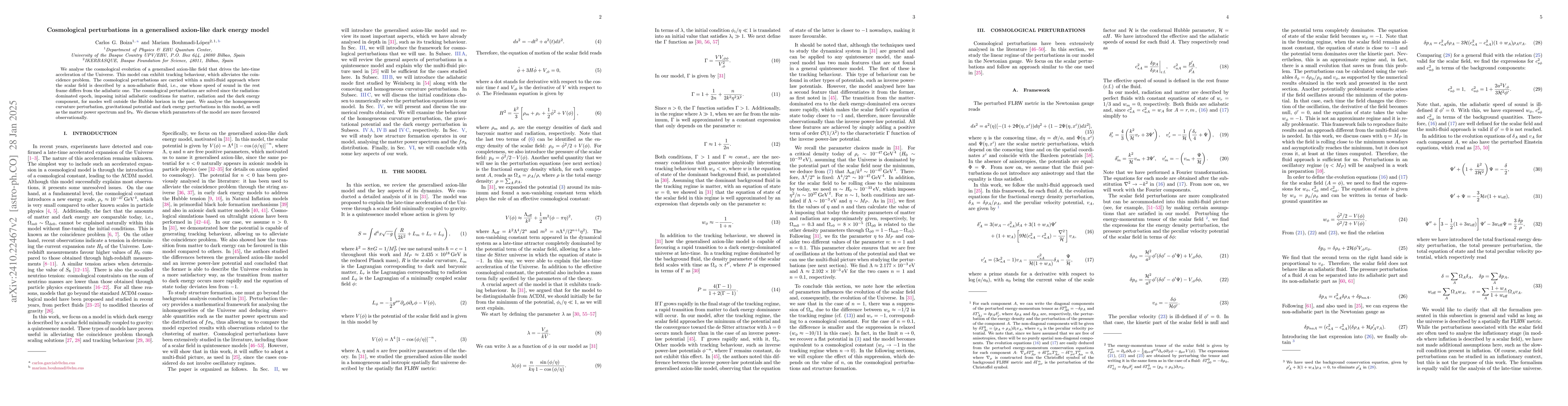 Thumbnail for Cosmological perturbations in a generalised axion-like dark energy model