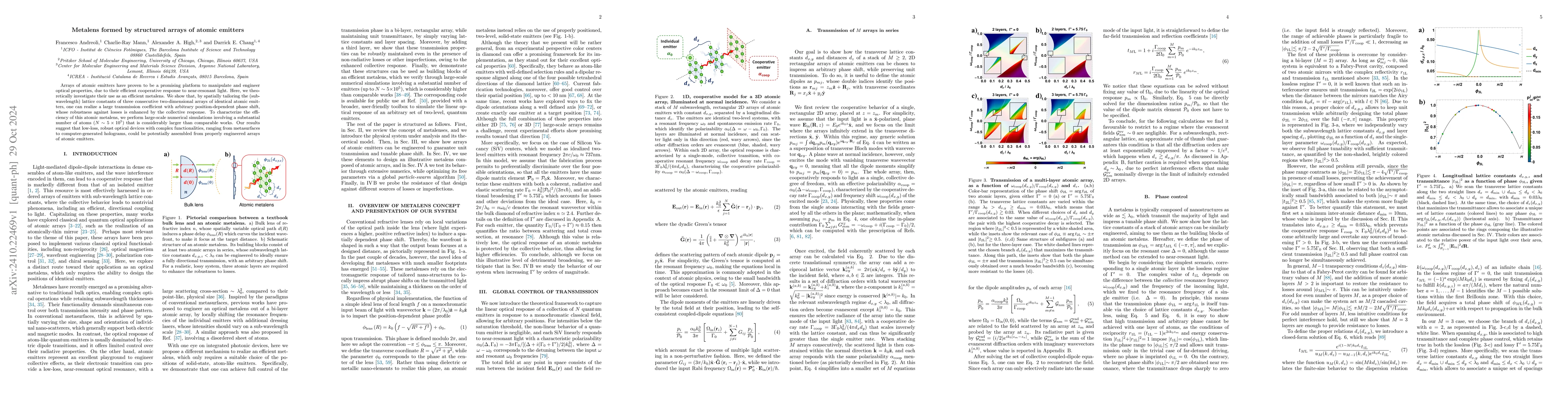 Thumbnail for Metalens formed by structured arrays of atomic emitters
