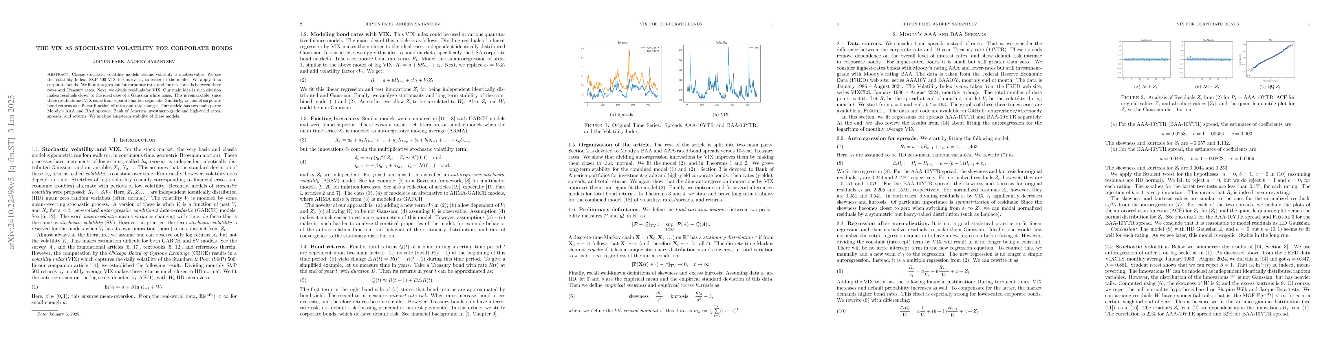 Thumbnail for The VIX as Stochastic Volatility for Corporate Bonds