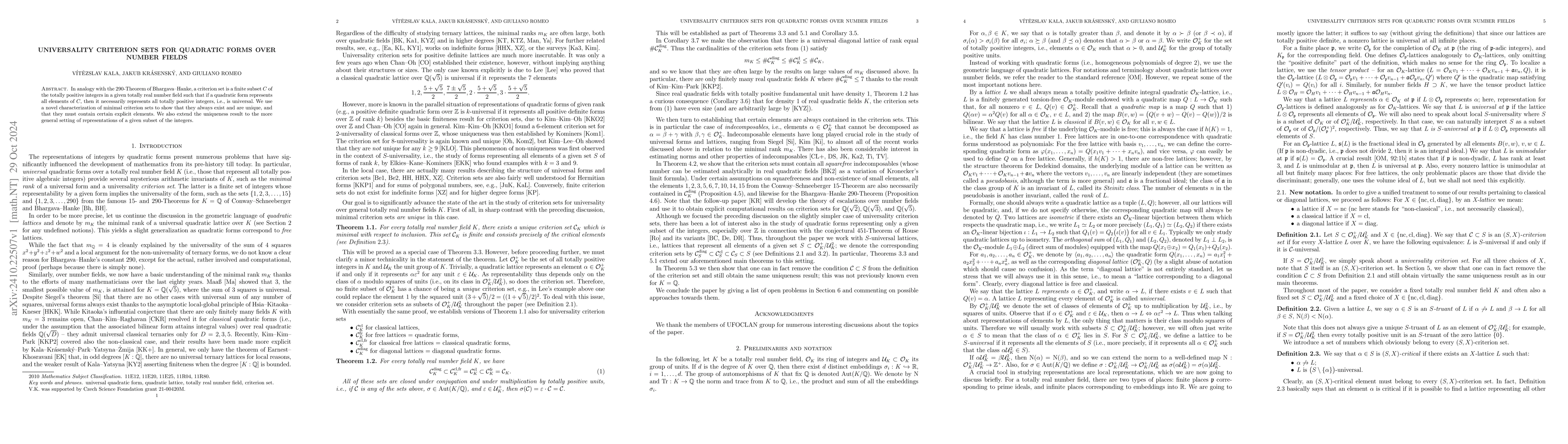 Thumbnail for Universality criterion sets for quadratic forms over number fields