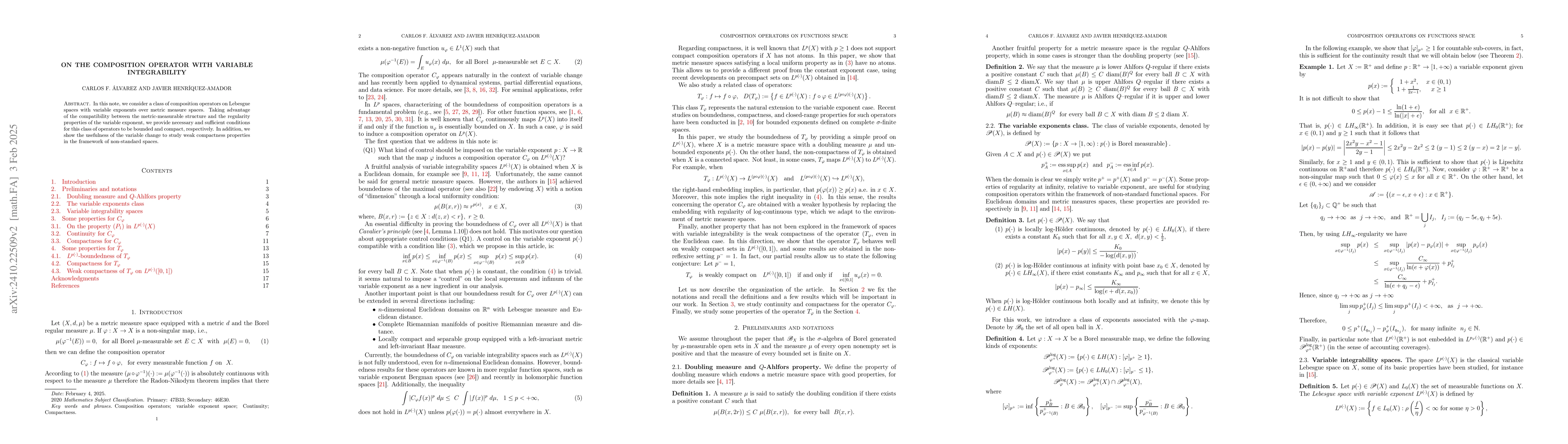 Thumbnail for On Koopman operator with variable integrability