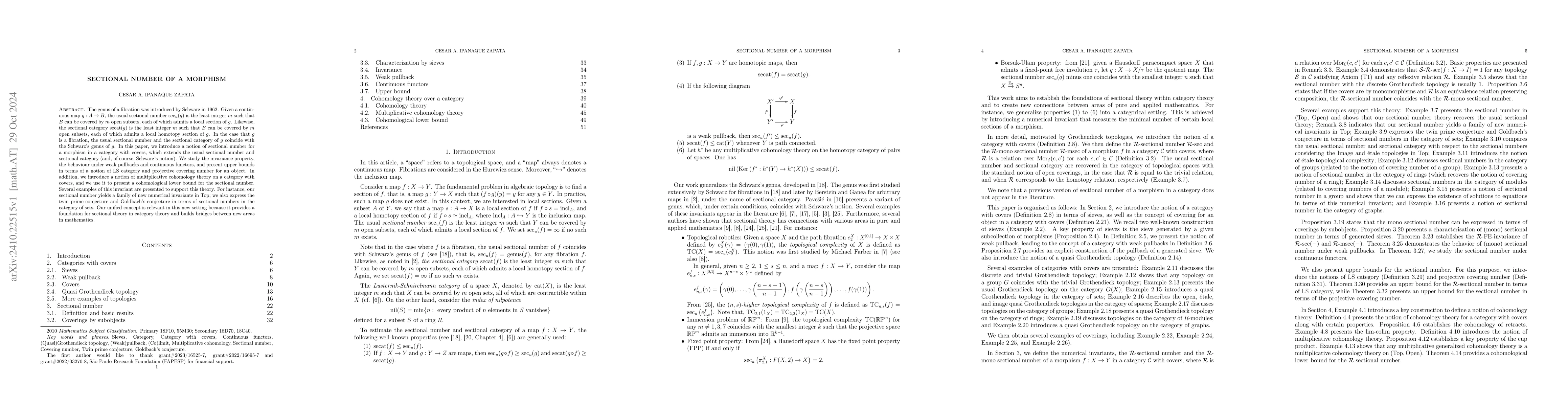 Thumbnail for Sectional number of a morphism