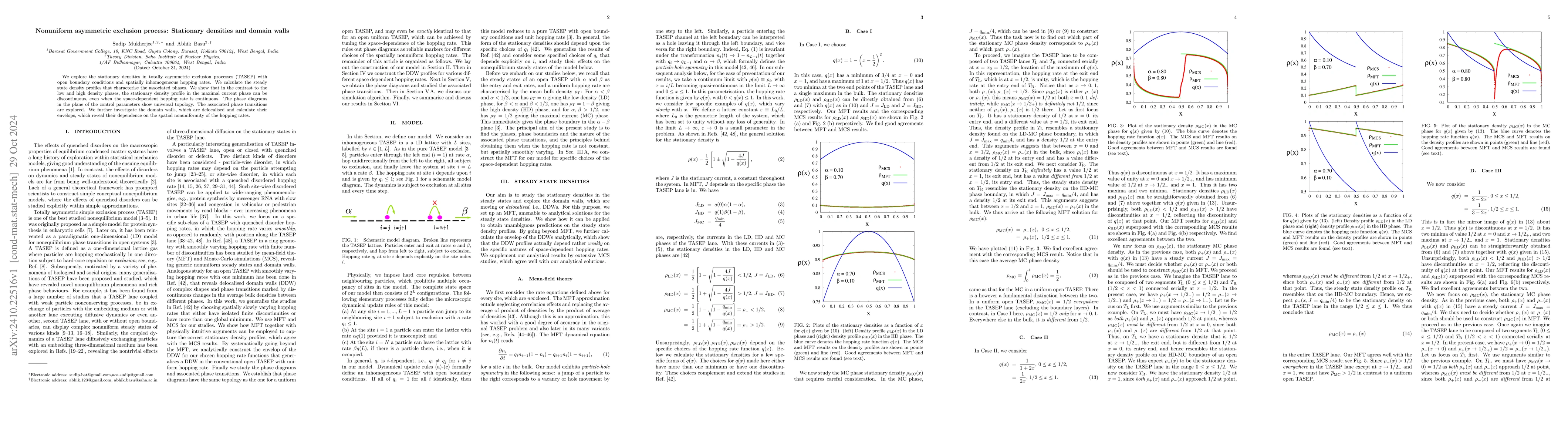 Thumbnail for Nonuniform asymmetric exclusion process: Stationary densities and domain
  walls