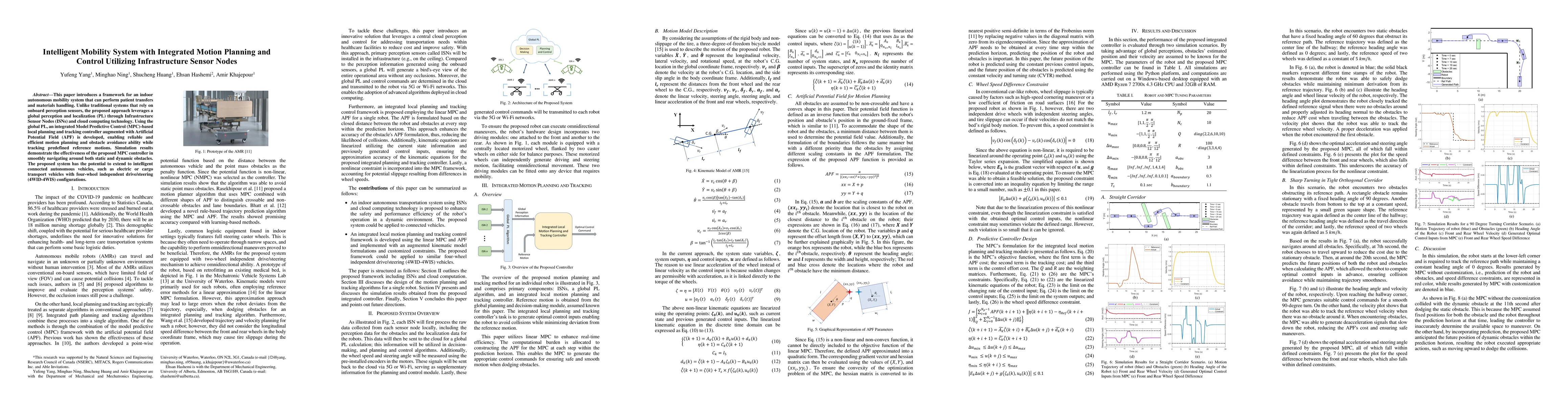 Thumbnail for Intelligent Mobility System with Integrated Motion Planning and Control
  Utilizing Infrastructure Sensor Nodes