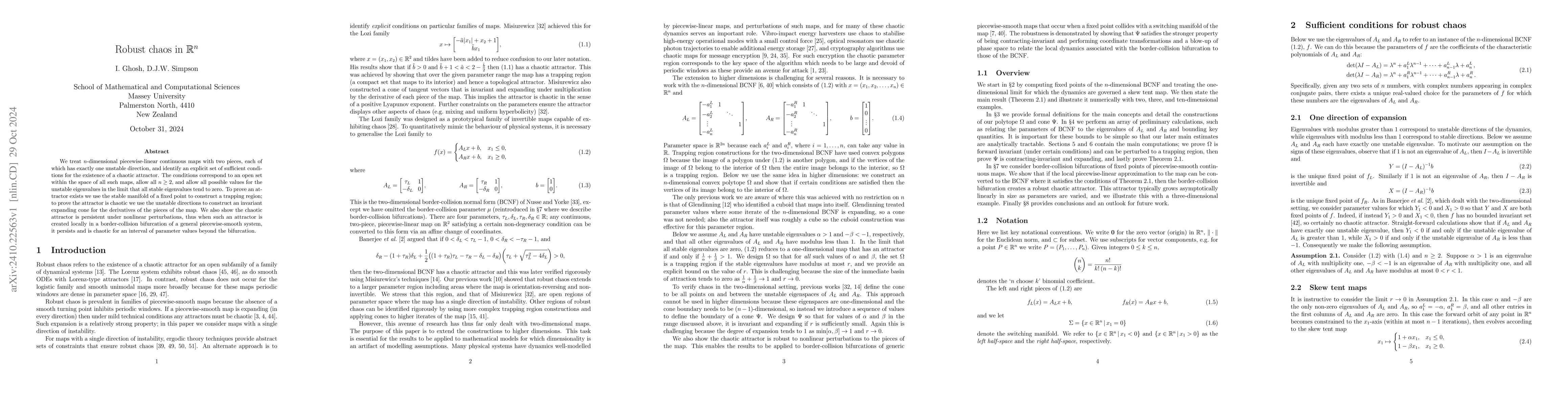Thumbnail for Robust chaos in $\mathbb{R}^n$