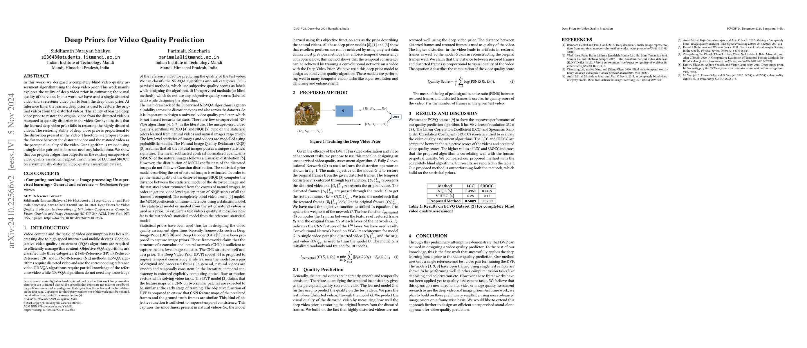 Thumbnail for Deep Priors for Video Quality Prediction