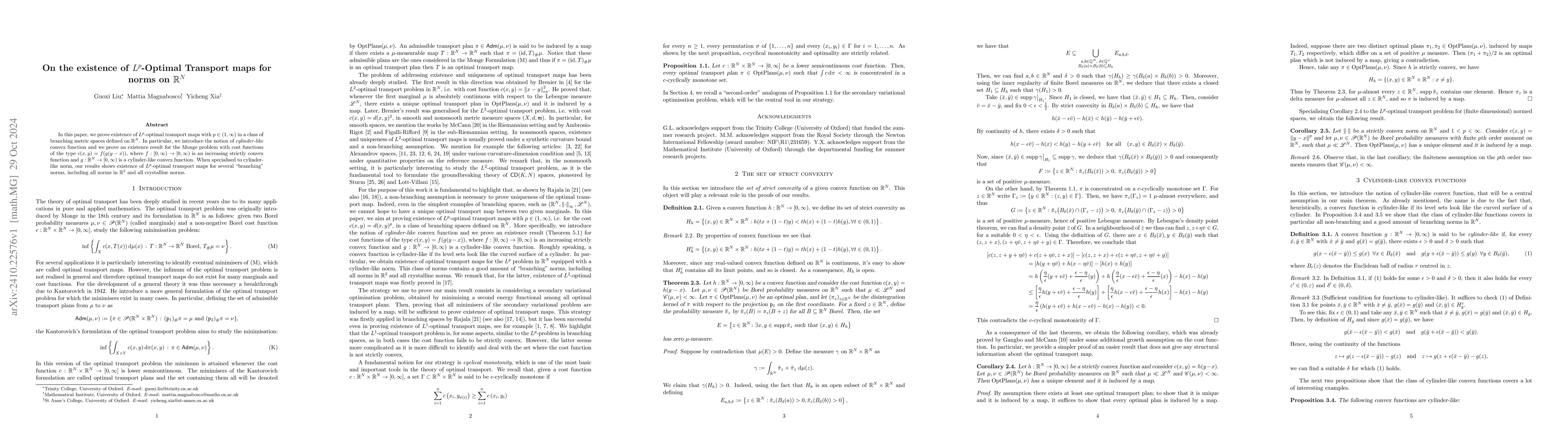 Thumbnail for On the existence of $L^p$-Optimal Transport maps for norms on
  $\mathbb{R}^N$