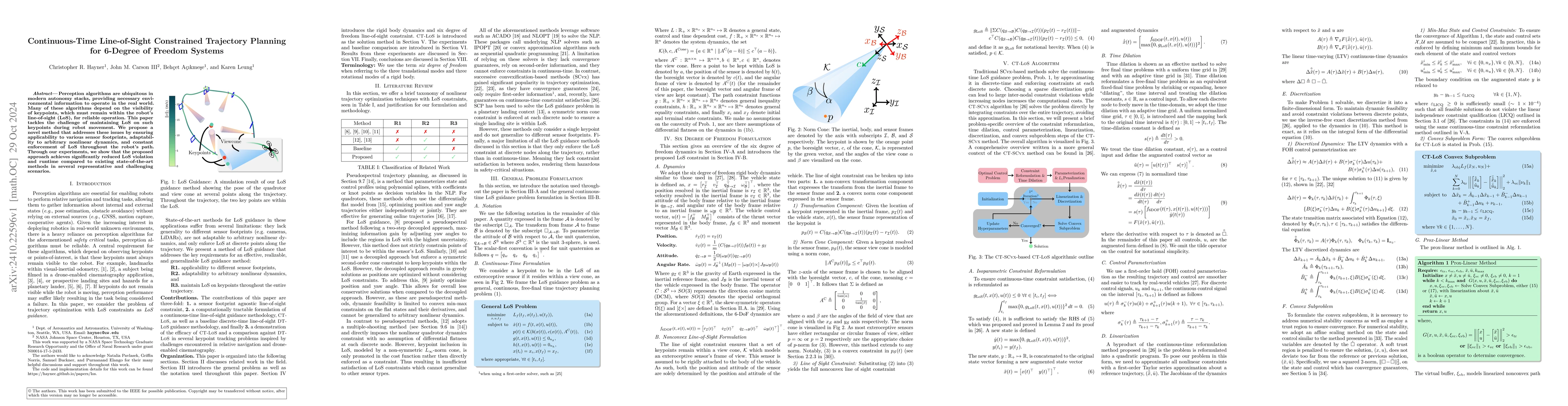 Thumbnail for Continuous-Time Line-of-Sight Constrained Trajectory Planning for
  6-Degree of Freedom Systems