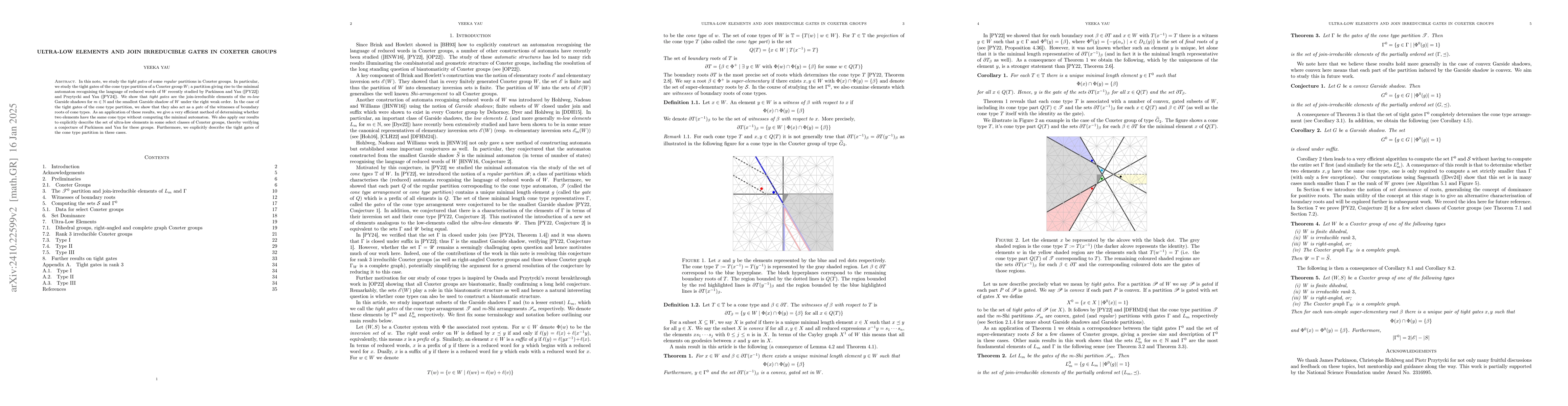 Thumbnail for Ultra-Low elements and Join Irreducible gates in Coxeter groups