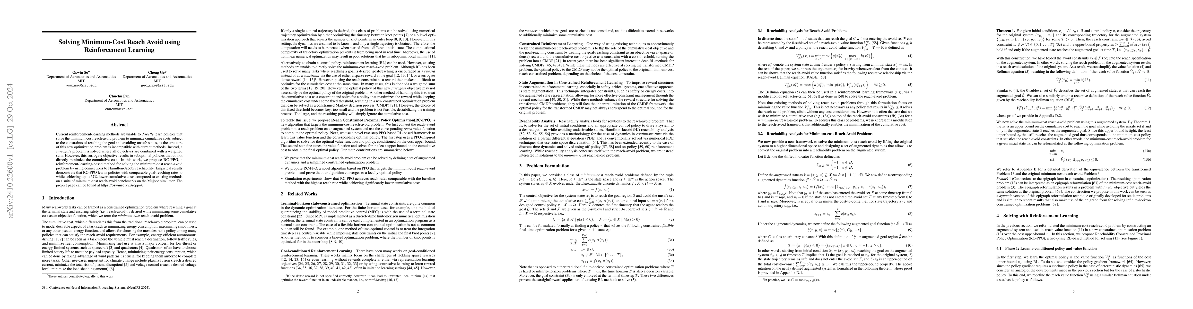 Thumbnail for Solving Minimum-Cost Reach Avoid using Reinforcement Learning
