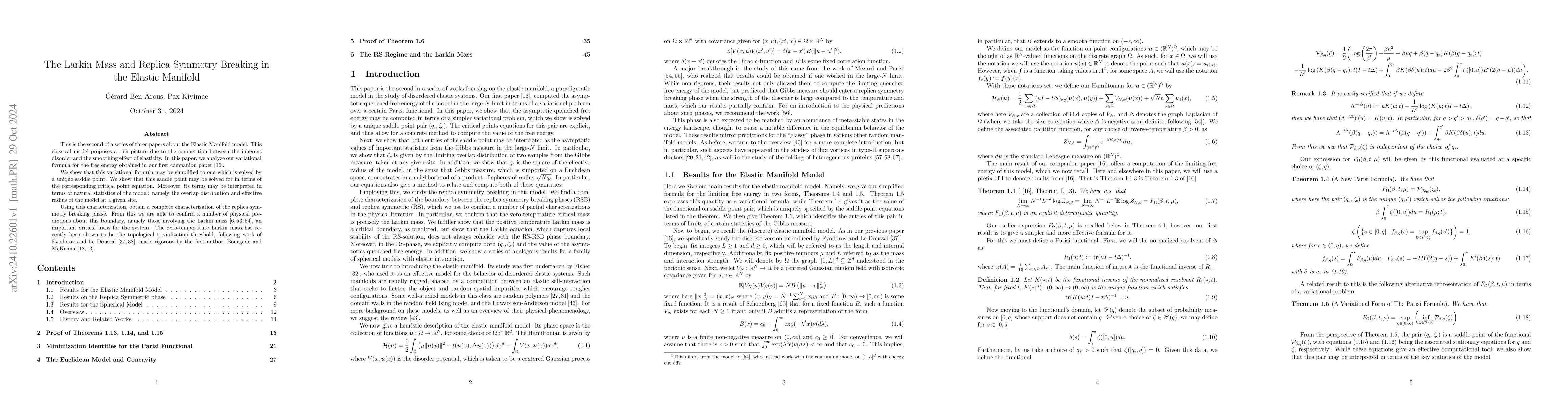 Thumbnail for The Larkin Mass and Replica Symmetry Breaking in the Elastic Manifold