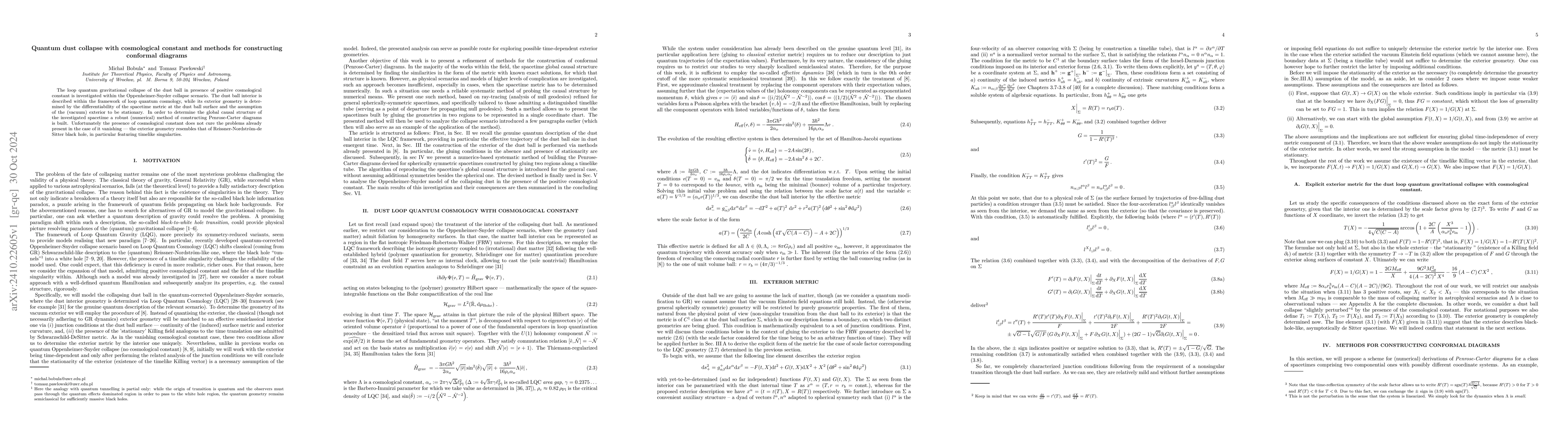 Thumbnail for Quantum dust collapse with cosmological constant and methods for
  constructing conformal diagrams