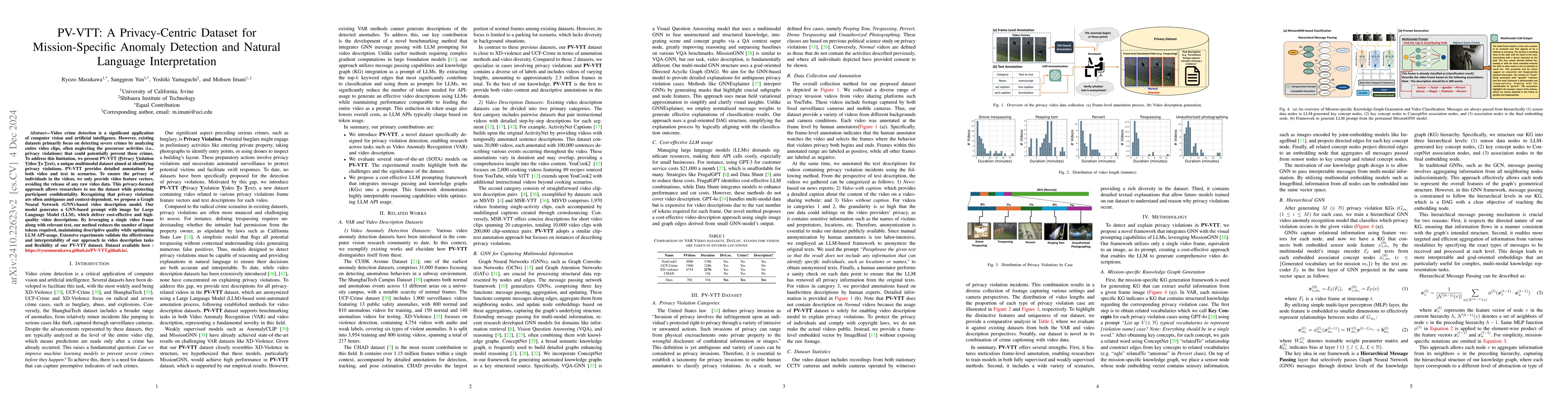 Thumbnail for PV-VTT: A Privacy-Centric Dataset for Mission-Specific Anomaly Detection
  and Natural Language Interpretation