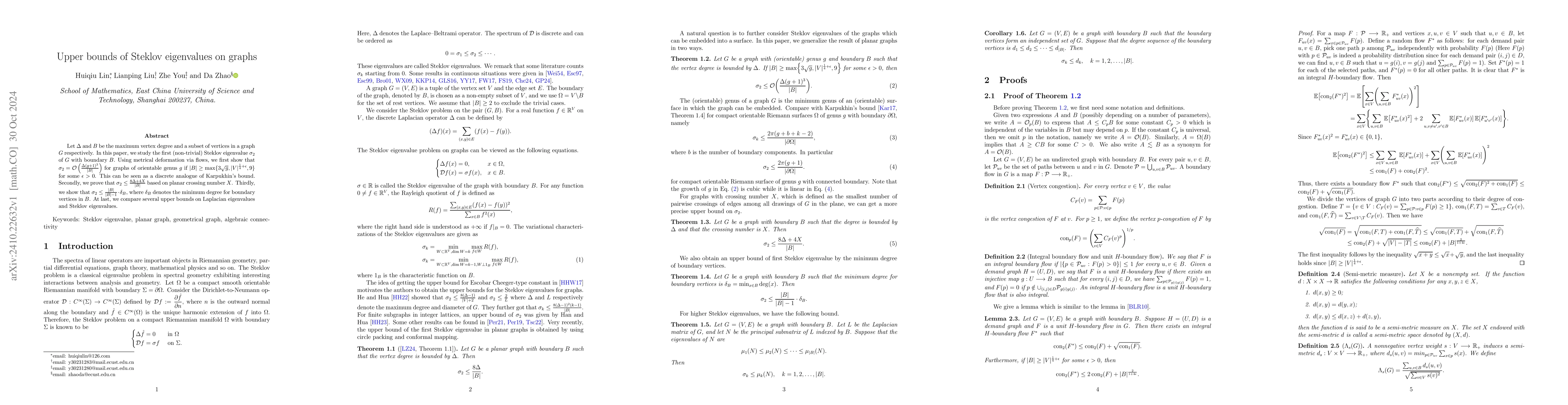 Thumbnail for Upper bounds of Steklov eigenvalues on graphs