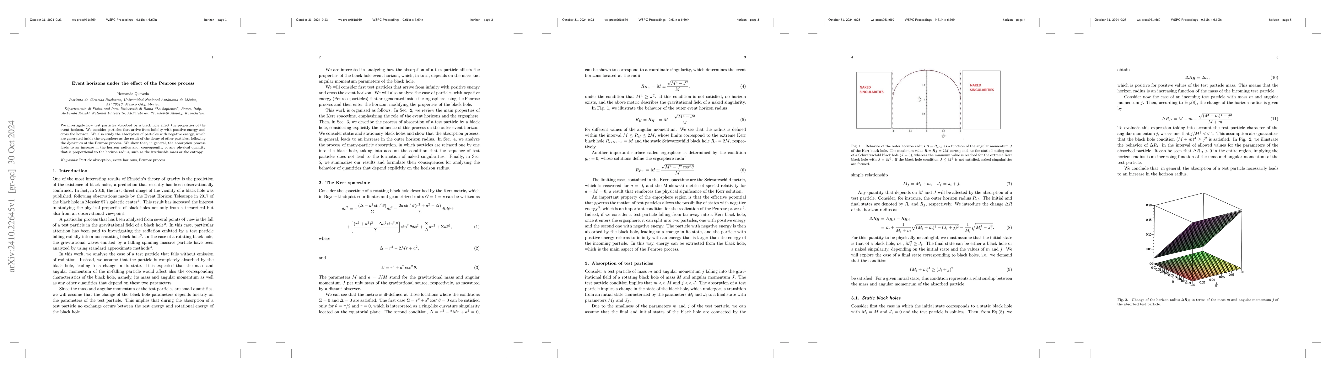 Thumbnail for Event horizons under the effect of the Penrose process