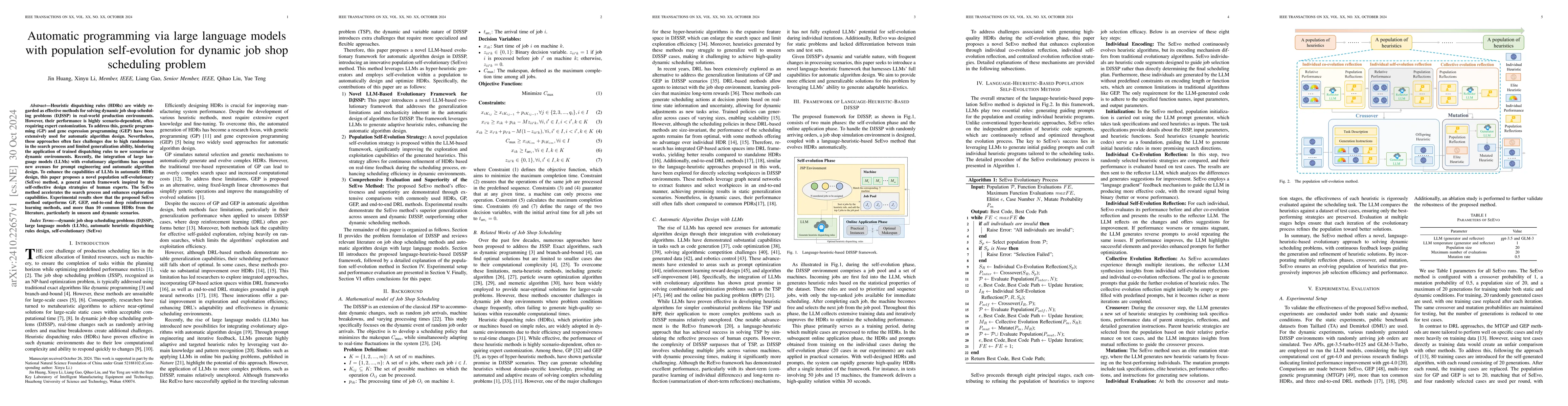 Thumbnail for Automatic programming via large language models with population
  self-evolution for dynamic job shop scheduling problem