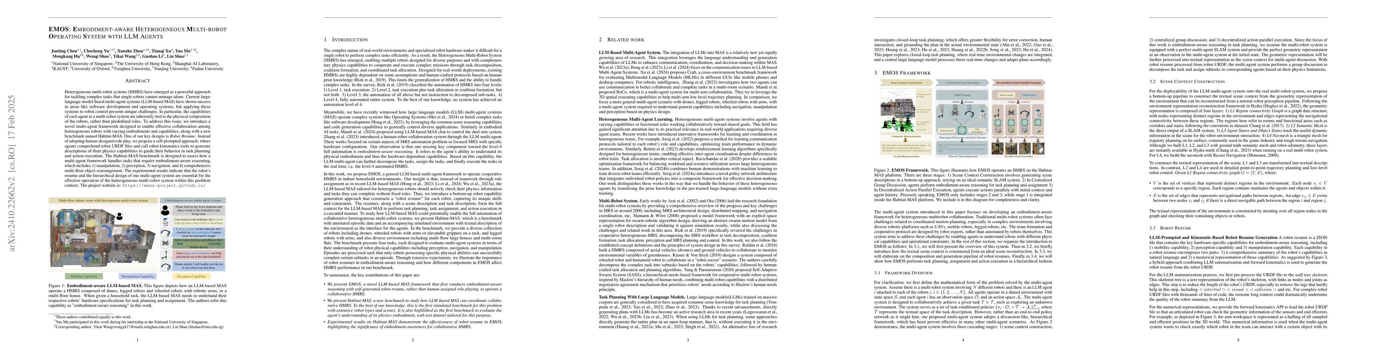 Thumbnail for $\textbf{EMOS}$: $\textbf{E}$mbodiment-aware Heterogeneous
  $\textbf{M}$ulti-robot $\textbf{O}$perating $\textbf{S}$ystem with LLM Agents