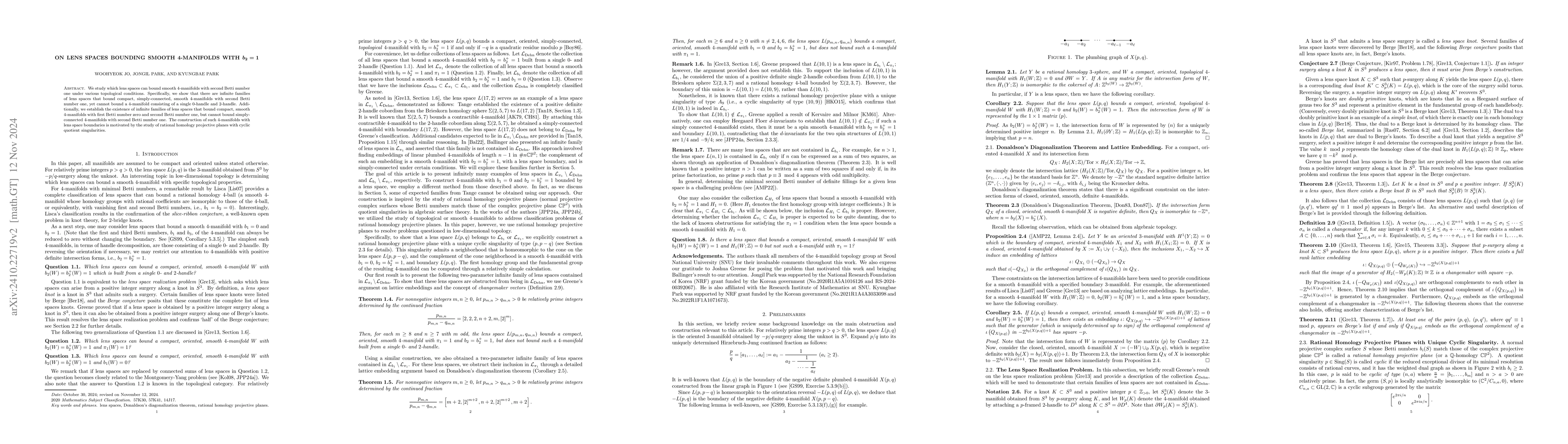 Thumbnail for On lens spaces bounding smooth 4-manifolds with $\boldsymbol{b_2=1}$