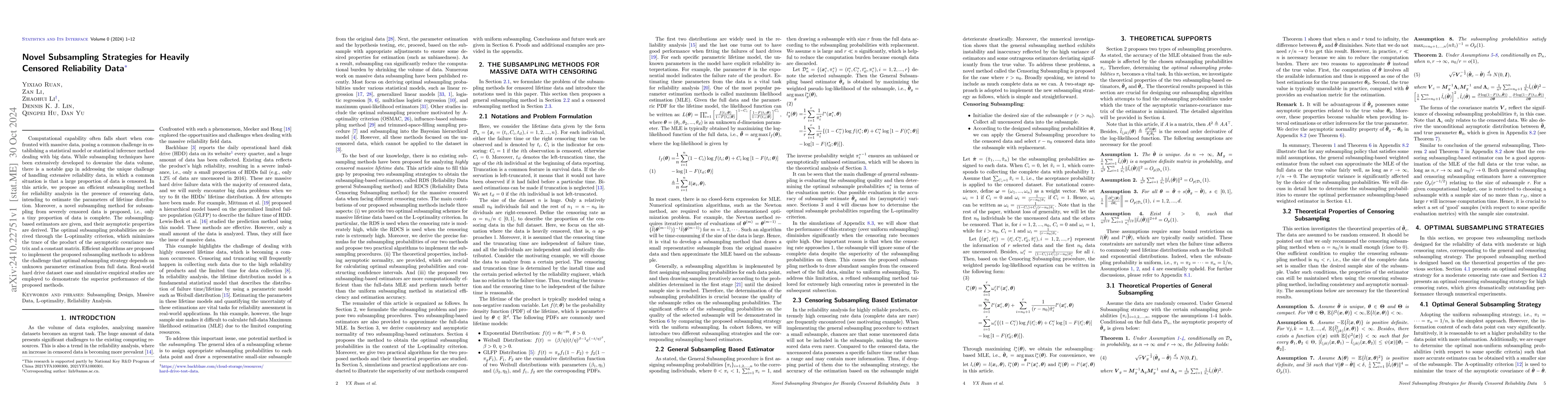 Thumbnail for Novel Subsampling Strategies for Heavily Censored Reliability Data