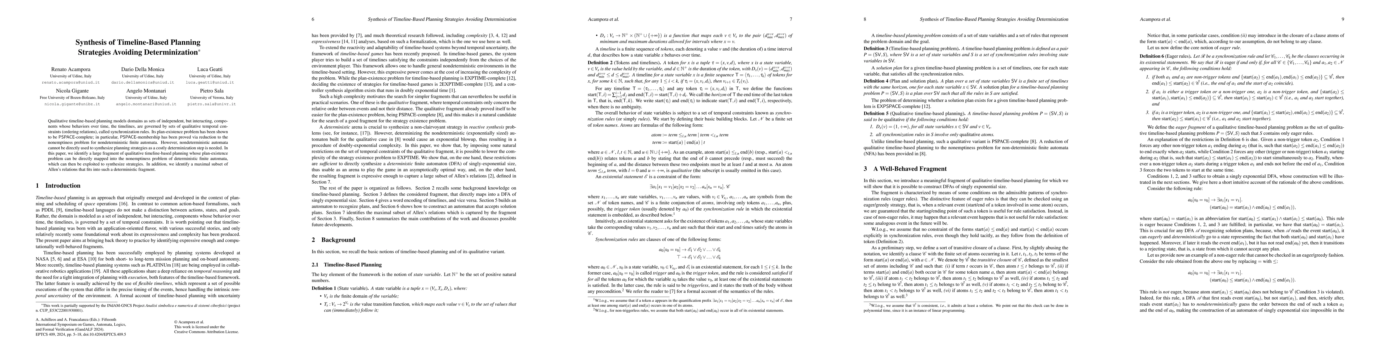Thumbnail for Synthesis of Timeline-Based Planning Strategies Avoiding Determinization
