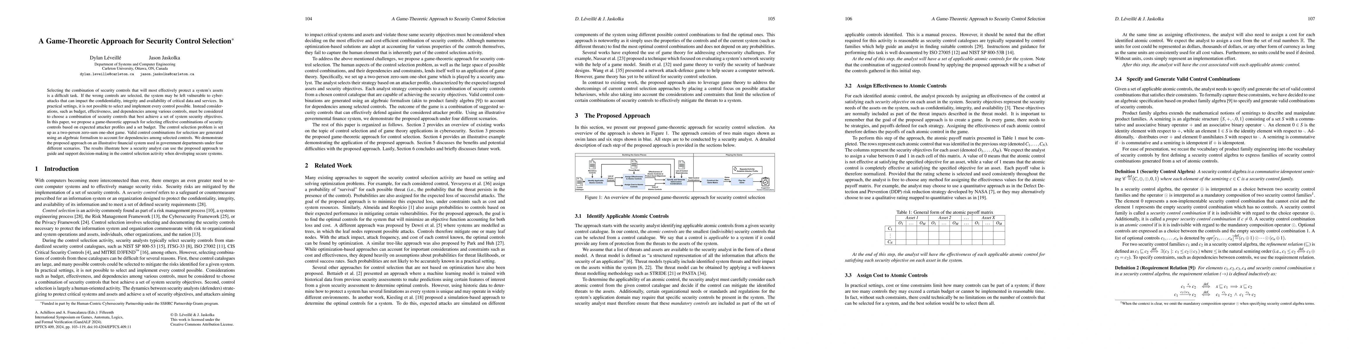 Thumbnail for A Game-Theoretic Approach for Security Control Selection