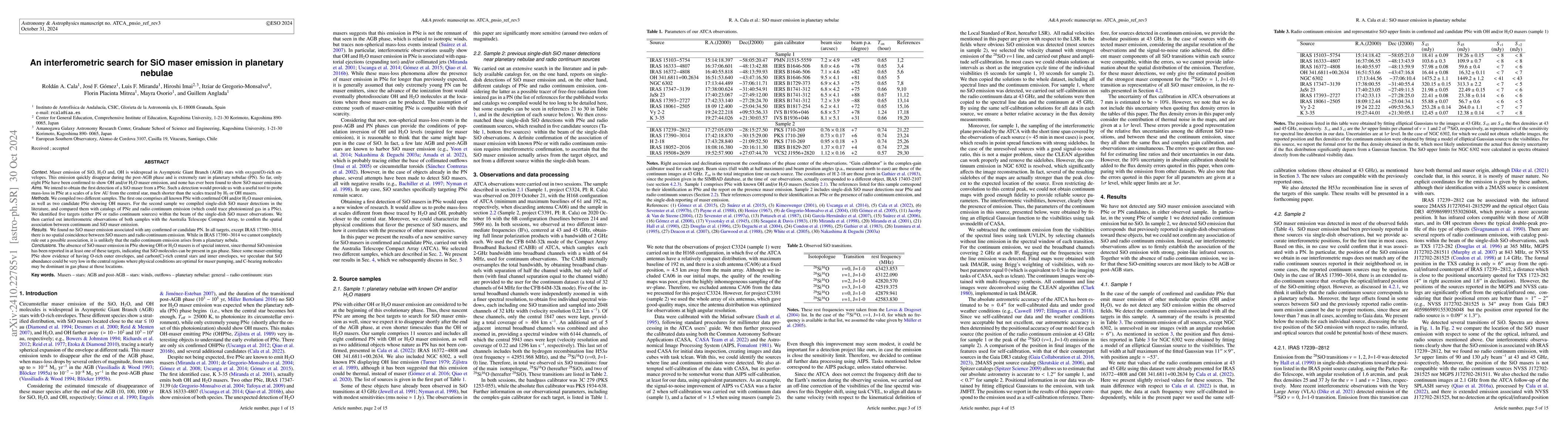 Thumbnail for An interferometric search for SiO maser emission in planetary nebulae