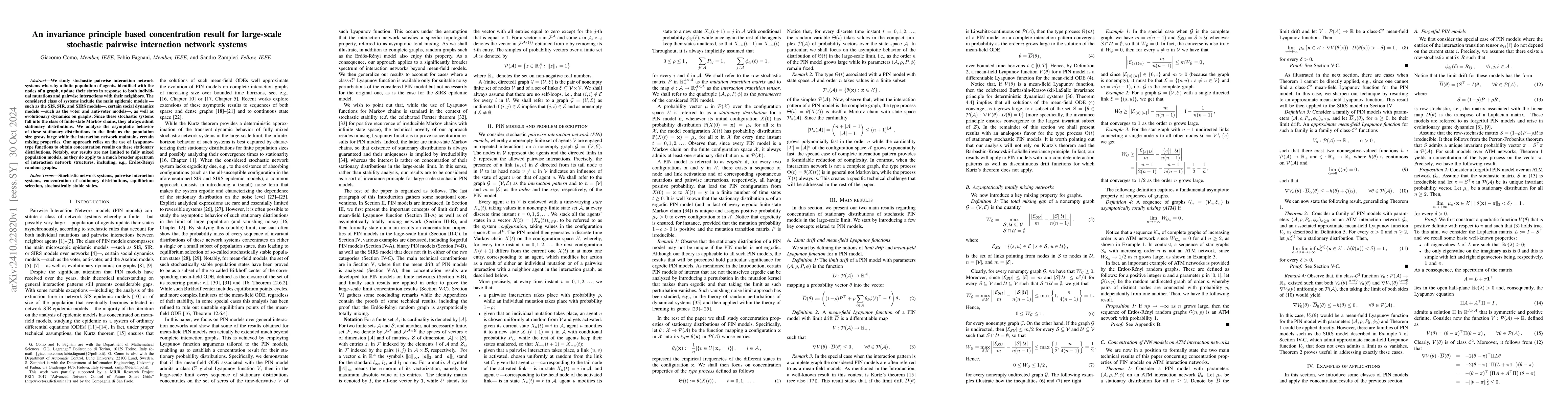 Thumbnail for An invariance principle based concentration result for large-scale
  stochastic pairwise interaction network systems